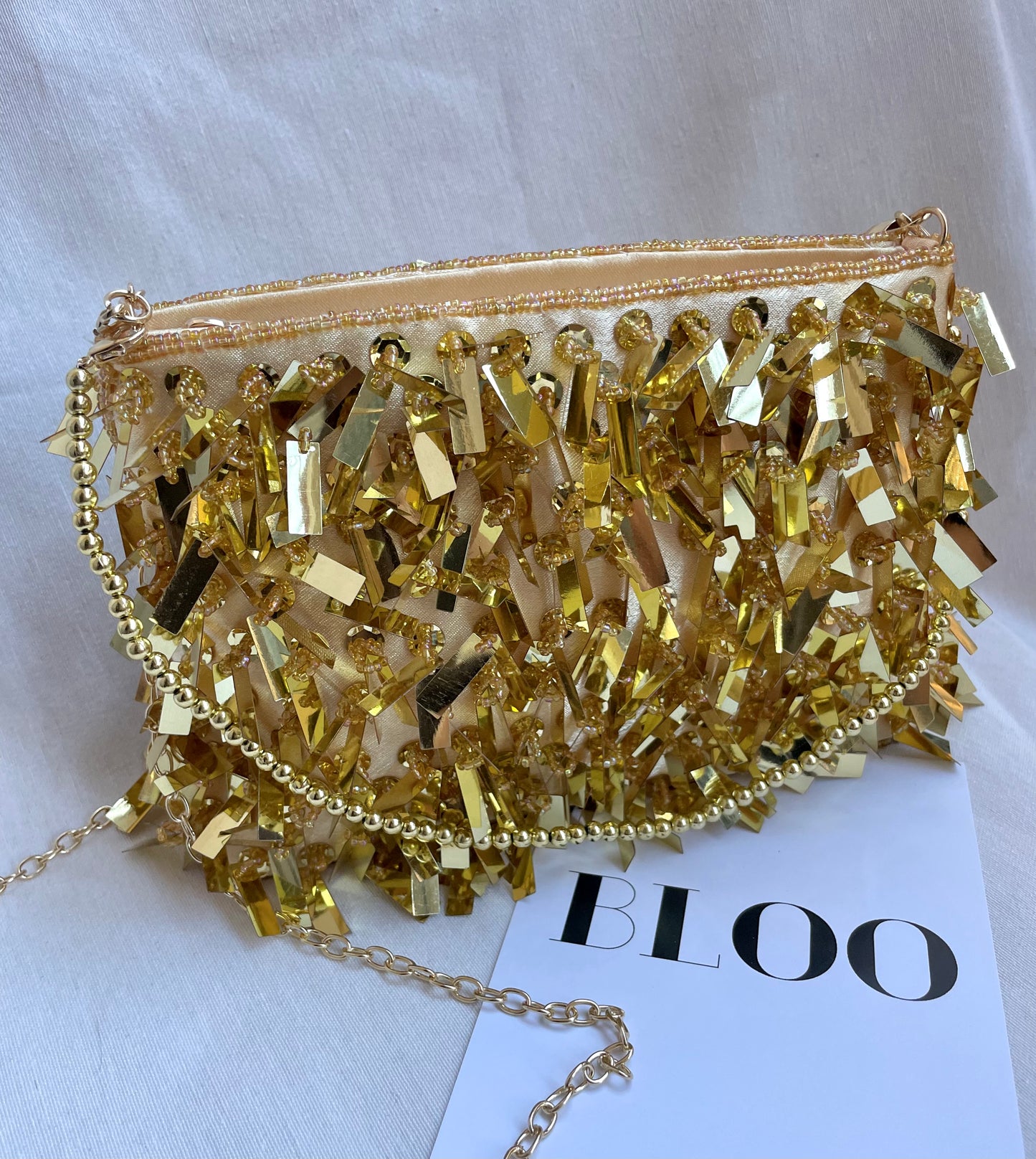 BOLSO CONFETI DORADO