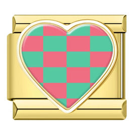 Corazon verde y rosa